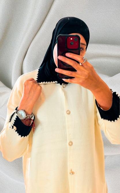 Cream Bow Cardigan Skirt Knitwear Set